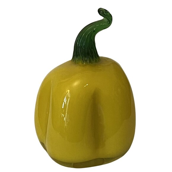 Handmade Glass Yellow Bell Pepper Decorative Accent VTG - Picture 2 of 6
